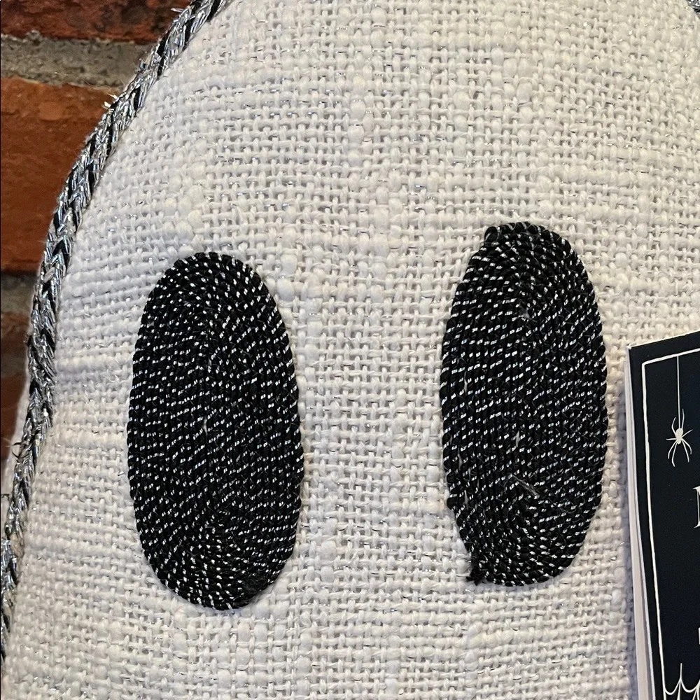 Martha Stewart White Ghost Pillow with Red Wine Accent